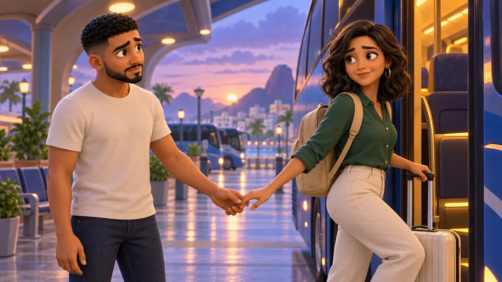 A saudade também entrou na história. — Clara e Miguel em animação 3D
